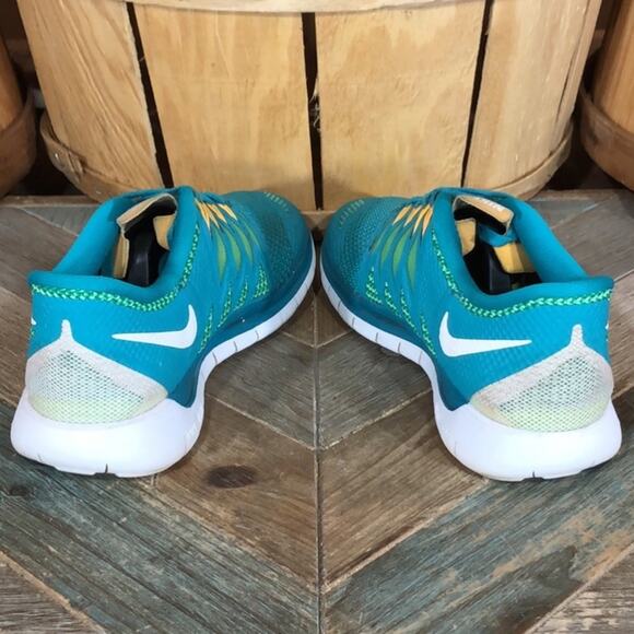 Nike Free 5.0 Turquoise Orange White 642199-303 Running Shoes Womens Size 6.5 - Picture 7 of 11